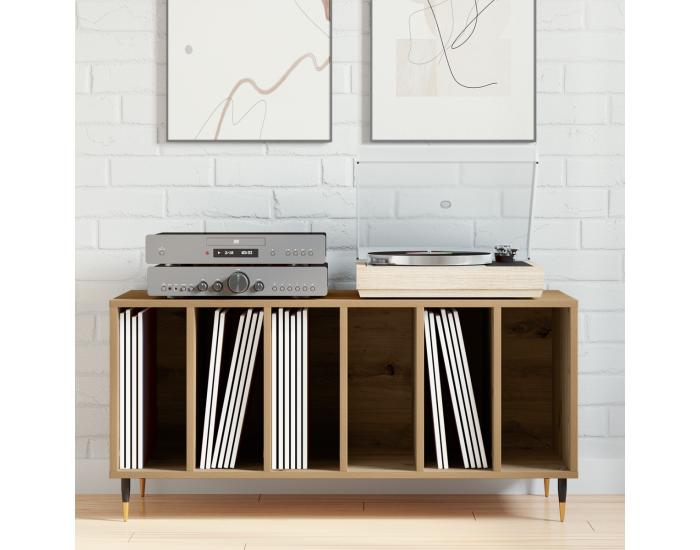 Sonata H Шкаф за винил Старо дърво 100x38x48 см Инженерна дървесина