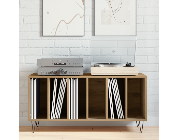 Sonata H Кабинет за записи от старо дърво 100x38x48 см Инженерна дървесина