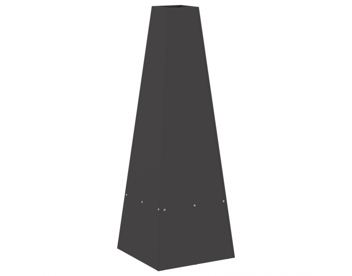 Sonata H Огнище с държач за дърва Черно 35x35x100 см Стомана