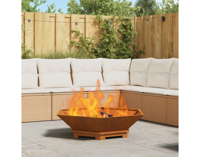 Sonata H Огнище Шестоъгълно 100x100x28 см Обработена стомана