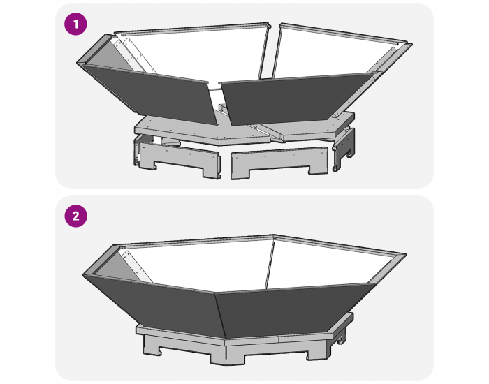 Sonata H Огнище Шестоъгълно 100x100x28 см Обработена стомана