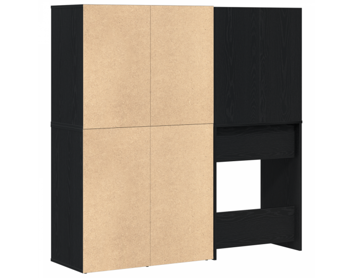 Sonata H LED тоалетка с 2 шкафа от черен дъб инж. дървесина