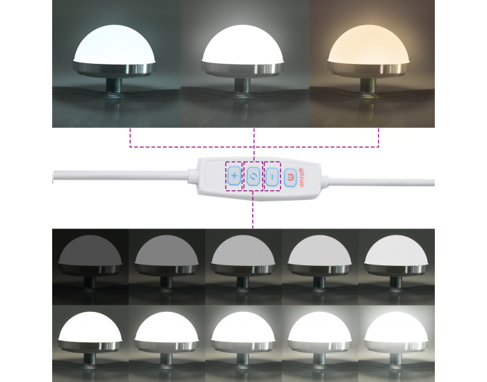 Комплект огледало и тоалетка с LED в черен дъб от Sonata H Комплект огледало и тоалетка с LED в черен дъб от Sonata H