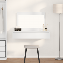 Sonata H Тоалетна масичка за стена Бяла 100x40x70 см - Тоалетки и Огледала