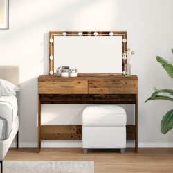 Sonata H Тоалетка с LED стара дървесина 100x40x120 см - Тоалетки и Огледала