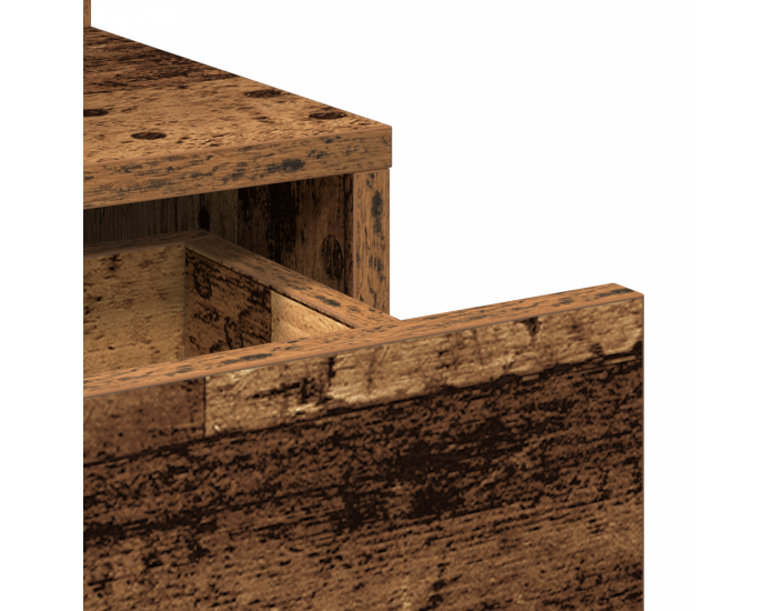 Sonata H Тоалетна маса с огледало и LED светлини Старо дърво Инженерна дървесина