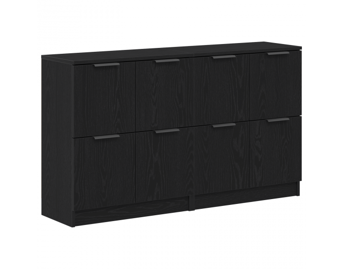 Sonata H Сайдбордове 2 броя Черен Дъб 60x30x70 см Инженерна дървесина