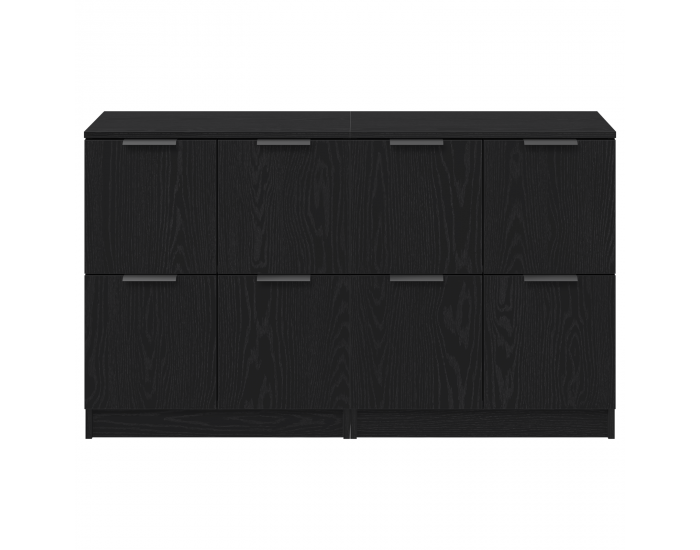 Sonata H Сайдбордове 2 броя Черен Дъб 60x30x70 см Инженерна дървесина