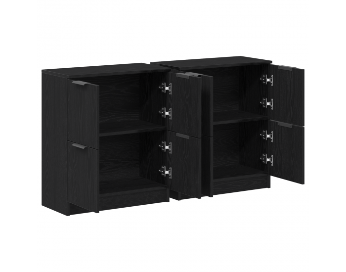 Sonata H Сайдбордове 2 броя Черен Дъб 60x30x70 см Инженерна дървесина