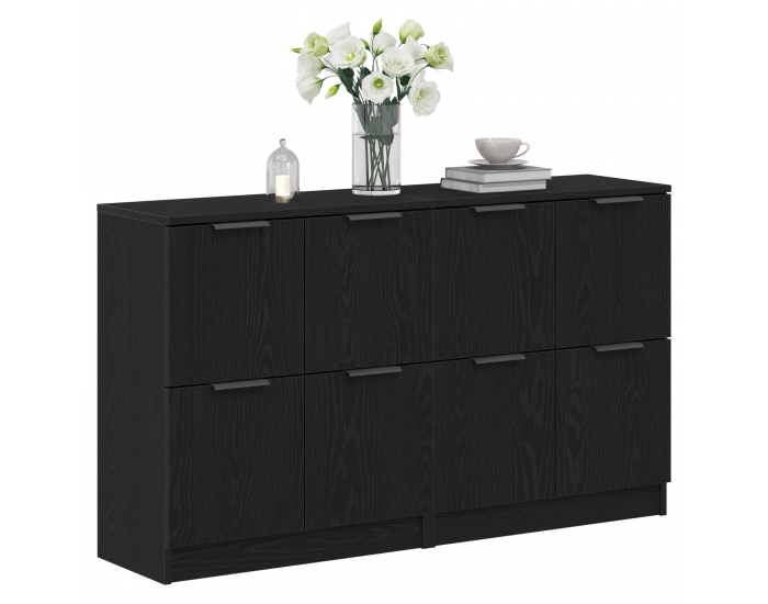 Sonata H Сайдбордове 2 броя Черен Дъб 60x30x70 см Инженерна дървесина