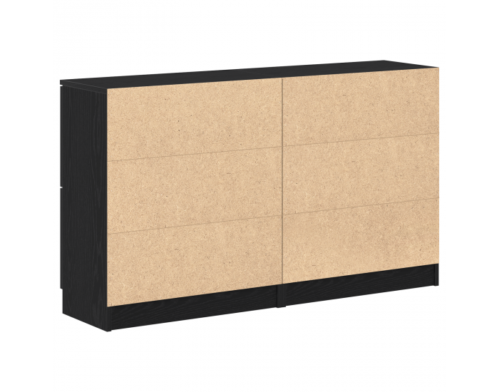 Sonata H Сайдбордове 2 броя Черен Дъб 60x30x70 см Инженерна дървесина