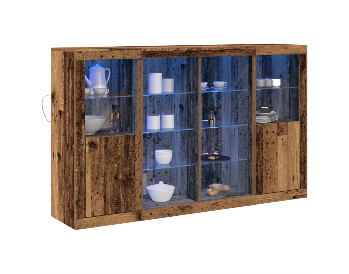 Sonata H Бюфет с LED светлини Старо дърво 163x37x100 см Обработено дърво Sonata H Бюфет с LED светлини Старо дърво 163x37x100 см Обработено дърво