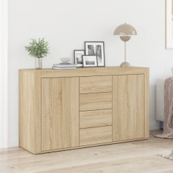Sonata H страничен шкаф дъб Сонома инженерна дървесина 120 x 36 x 69 см - Шкафове, Витрини, Модулни секции