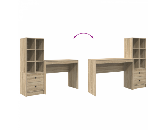 Sonata H Бюро с хранилище Sonoma Oak Инженерна дървесина