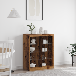 Sonata H Секретар с LED осветление Старо дърво 41x37x100 см - Шкафове, Витрини, Модулни секции