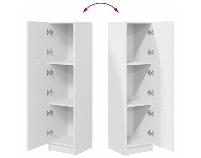 Sonata H Бял шкаф Бяло МДФ дървесина Среден Бял шкаф Правоъгълен