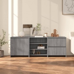 Sonata H Бюфет от 3 части, сив сонома, инженерно дърво - Дневна