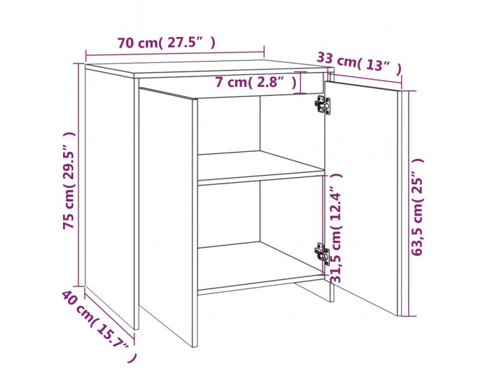 Sonata H Бюфет от 3 части, сив сонома, инженерно дърво
