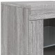 Sonata H Сайдборд с LED светлини, сив сонома, 123x37x67 см