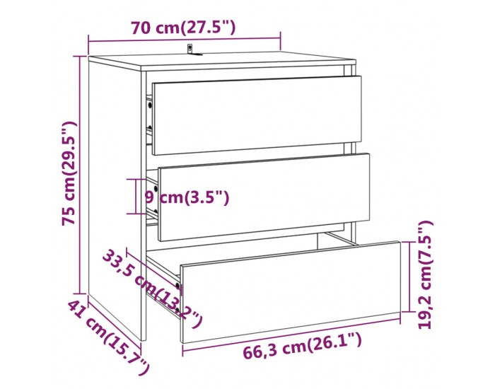 Sonata H Бюфети, 3 бр, дъб сонома, инженерна дървесина