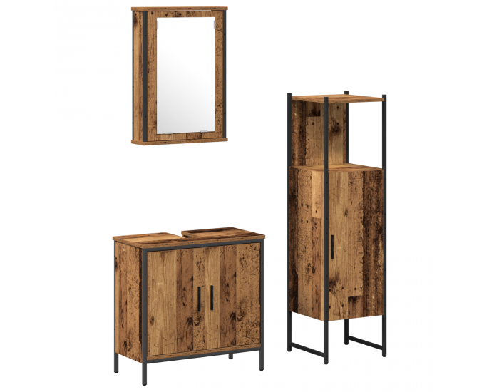Sonata H Комплект мебели за баня от 3 части стара дървесина