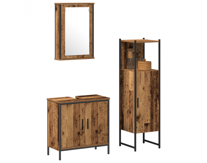 Sonata H Комплект мебели за баня от 3 части стара дървесина