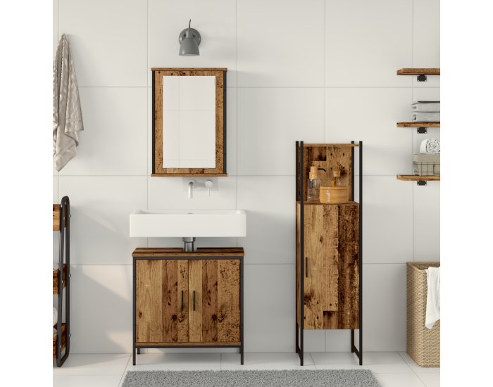 Sonata H Комплект мебели за баня от 3 части стара дървесина