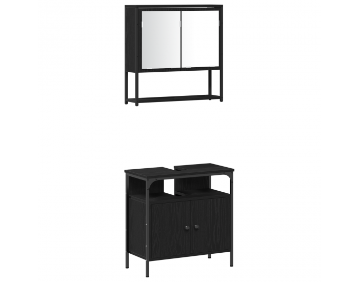 Sonata H 3 части Мебели за баня Черен дъб Инженерна дървесина