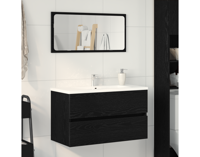 Sonata H Мивка шкаф Черен дъб 80x38.5x45 см Инженерна дървесина
