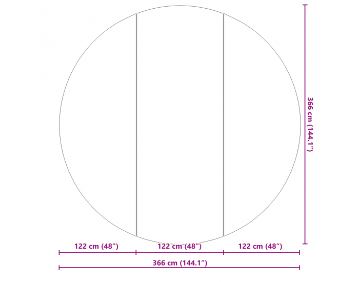 Sonata H Кръгло покривало за басейн Черно Пластмаса Ø 366 см