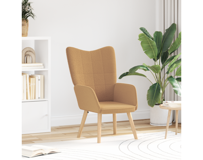 Sonata H Relaxing Chair Бежов къдрав подобен на вълна плат