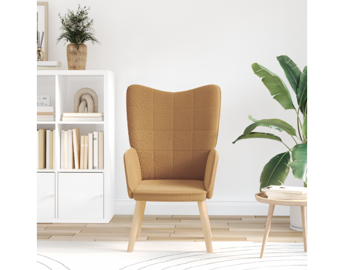 Sonata H Relaxing Chair Бежов къдрав подобен на вълна плат