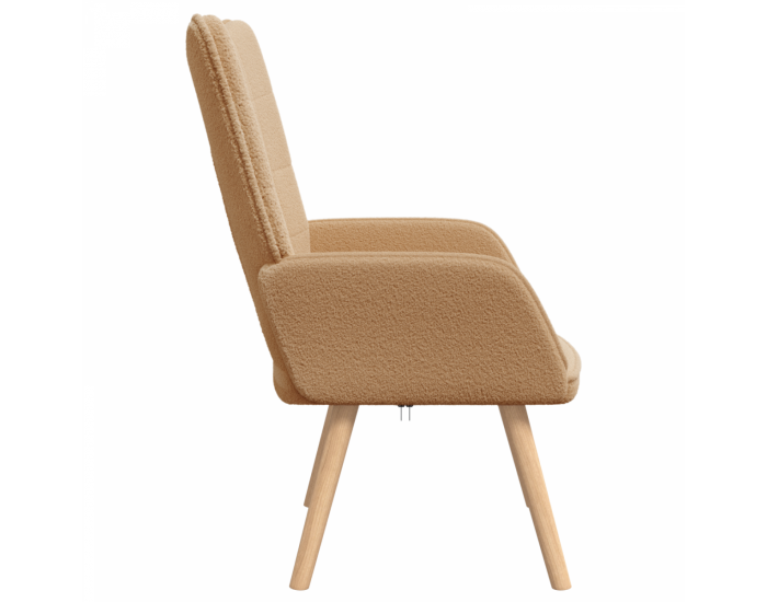 Sonata H Relaxing Chair Бежов къдрав подобен на вълна плат