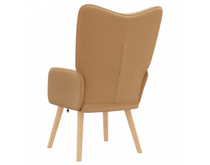 Sonata H Relaxing Chair Бежов къдрав подобен на вълна плат