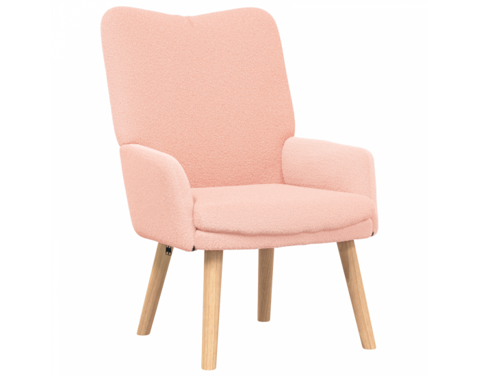 Sonata H Релаксиращ стол Розова къдрена вълнообразна тапицерия