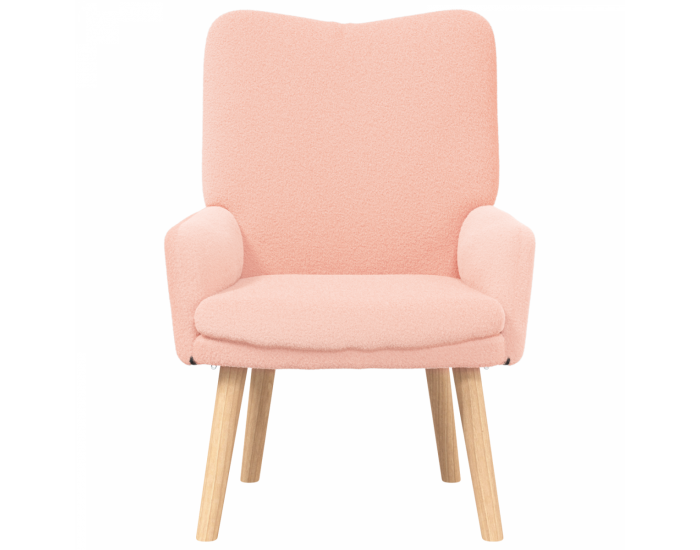 Sonata H Релаксиращ стол Розова къдрена вълнообразна тапицерия