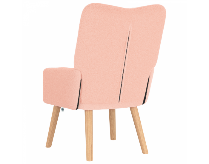 Sonata H Релаксиращ стол Розова къдрена вълнообразна тапицерия