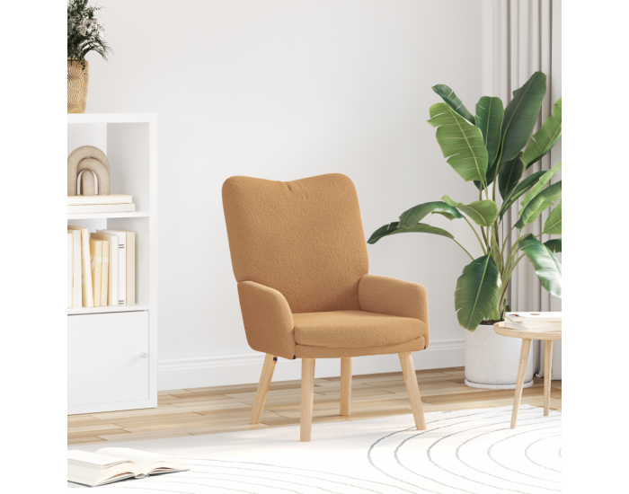 Sonata H Релаксиращ стол Бежов Къдрав Текстилен