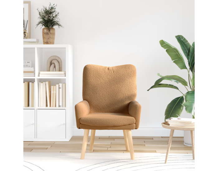 Sonata H Релаксиращ стол Бежов Къдрав Текстилен