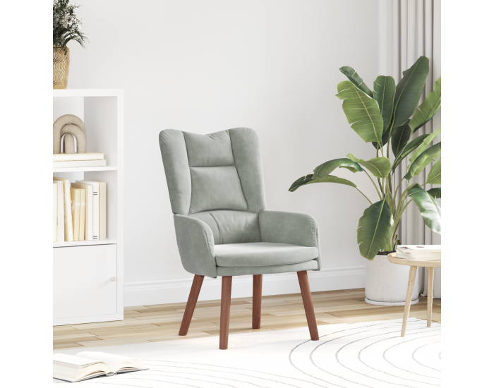 Sonata H Релаксиращ стол Светлосив велур