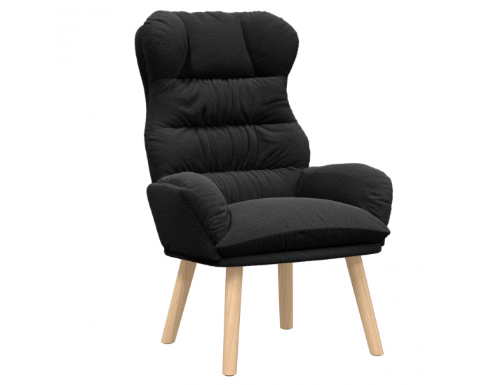 Sonata H Релаксиращ стол Черен къдрав подобен на вълна