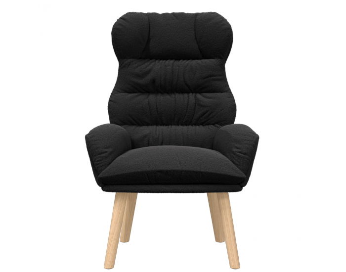 Sonata H Релаксиращ стол Черен къдрав подобен на вълна