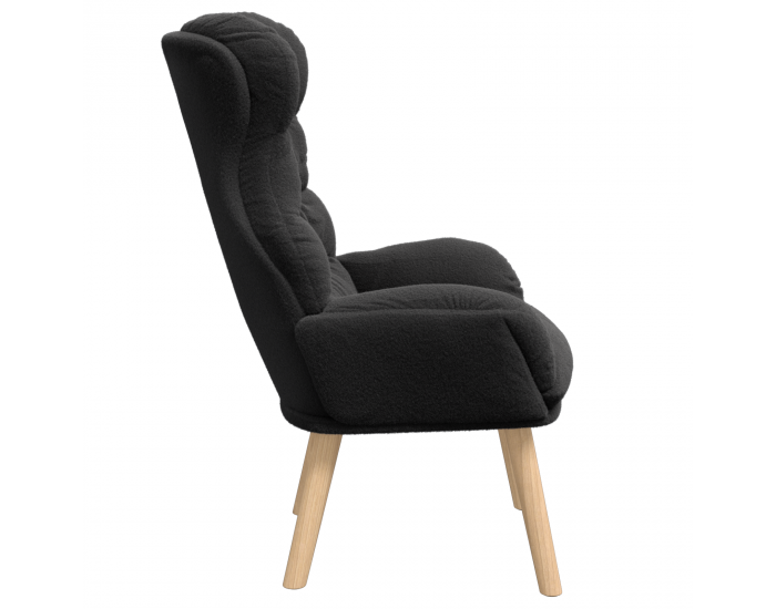 Sonata H Релаксиращ стол Черен къдрав подобен на вълна