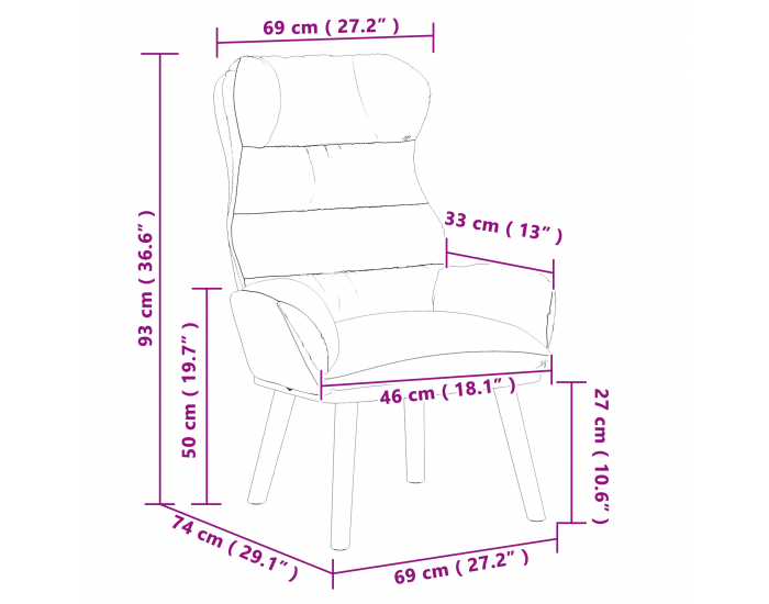 Sonata H Релаксиращ стол Черен къдрав подобен на вълна