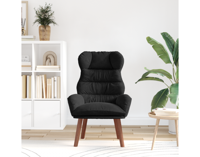 Sonata H Удобен фотьойл Черен велур