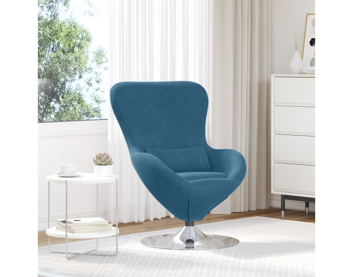 Egg Chair в синьо кадифе Egg Chair в синьо кадифе
