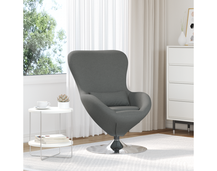 Sonata H Яйцевиден стол Тъмен сив Текстил