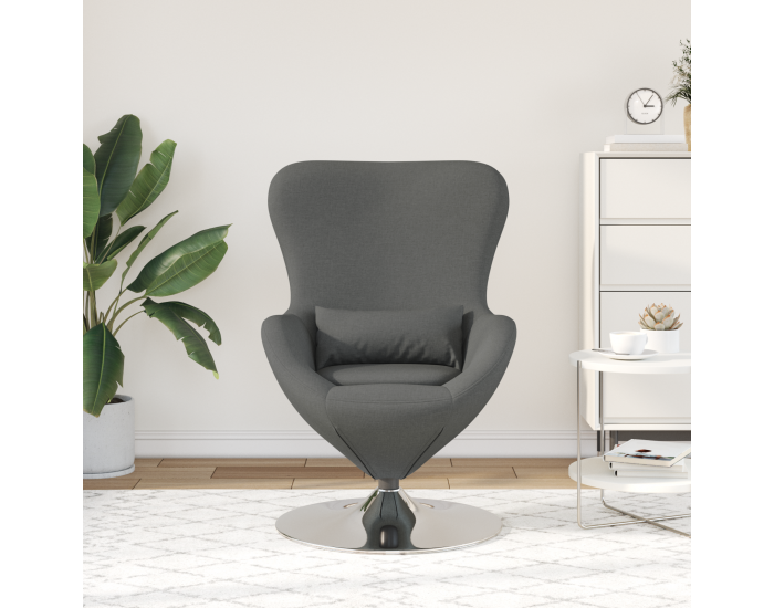 Sonata H Яйцевиден стол Тъмен сив Текстил