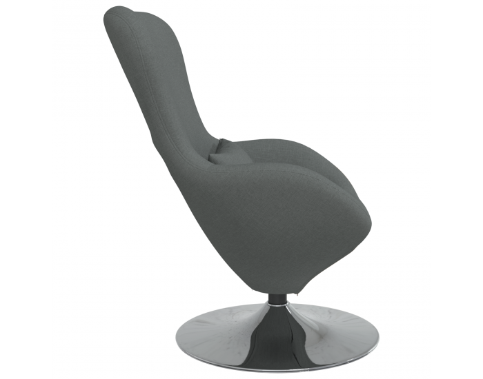 Sonata H Яйцевиден стол Тъмен сив Текстил