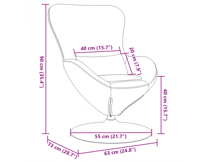 Sonata H Яйцевиден стол от таупе плат